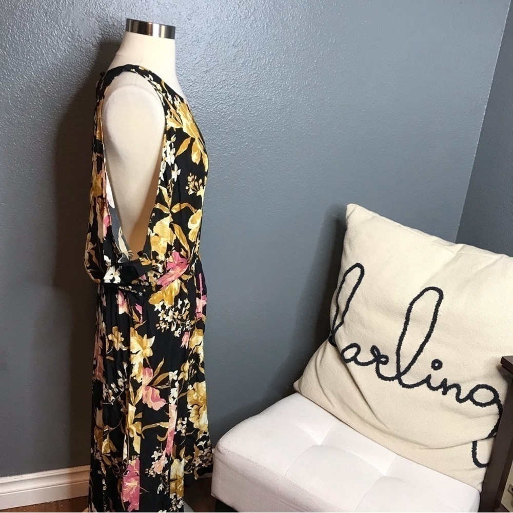 Leith Floral Cold Shoulder Midi Dress in pink floral size large - Picture 7 of 10